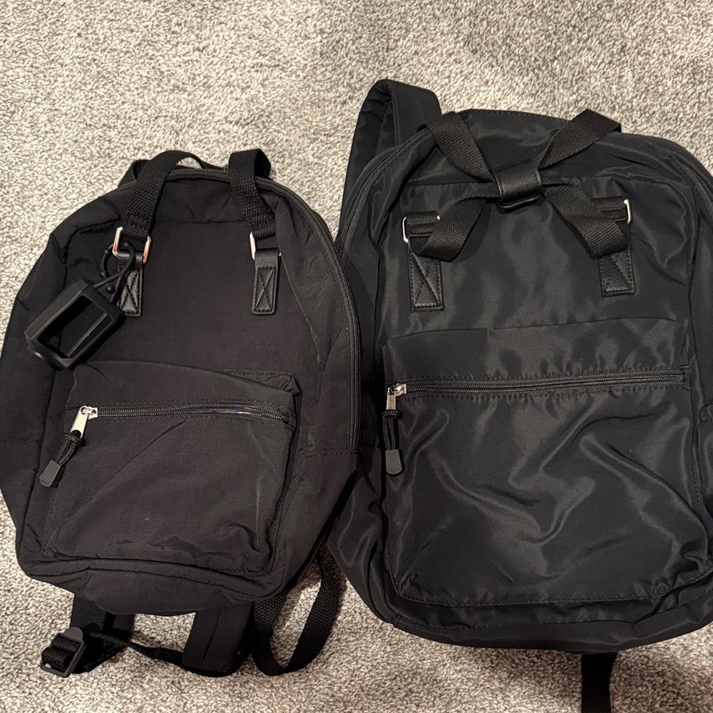 Wild Fable Matching Large AND Mini Black Backpacks